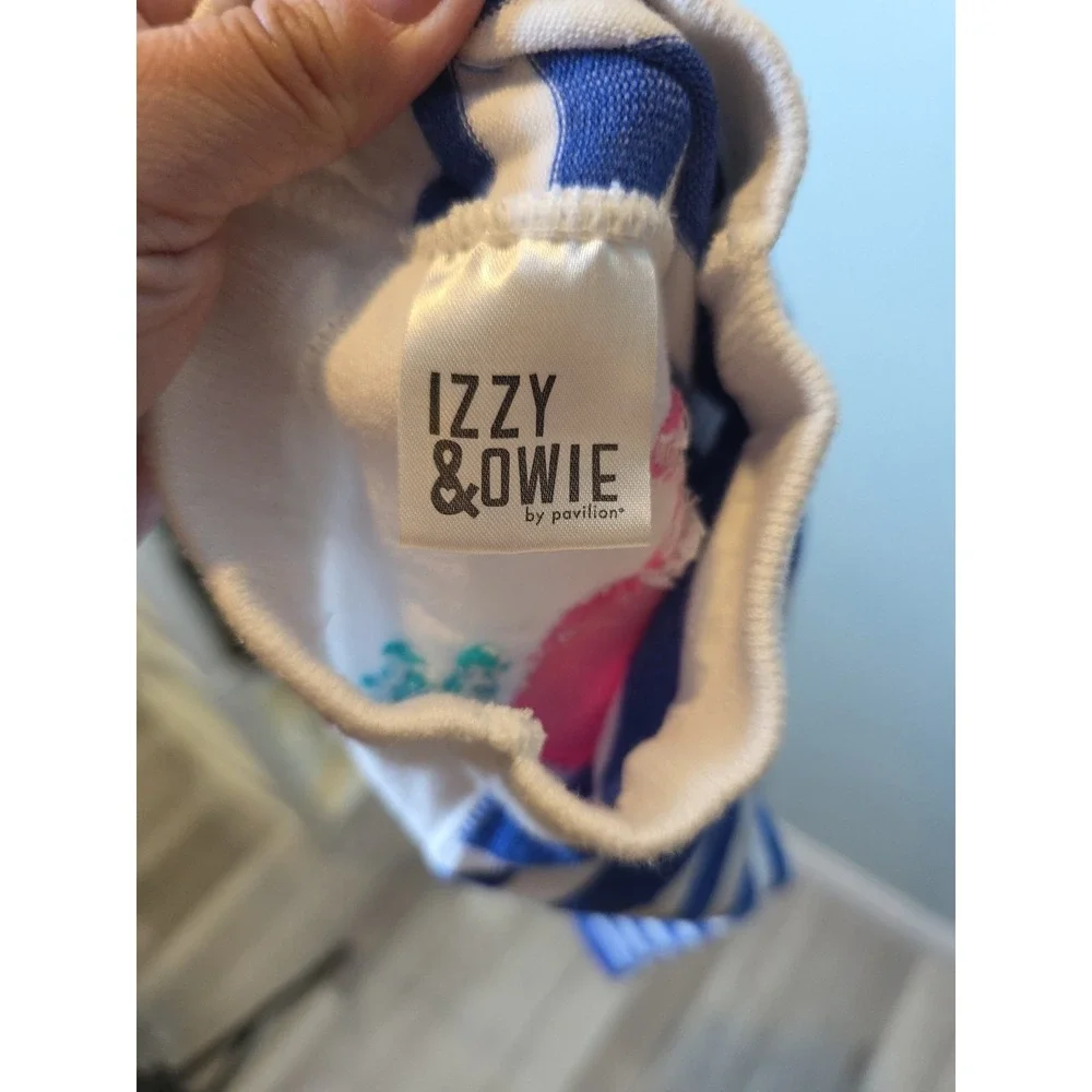 Izzy & Owie Baby Pink Whale Leggings‎ Navy Stripes 12-24 Months